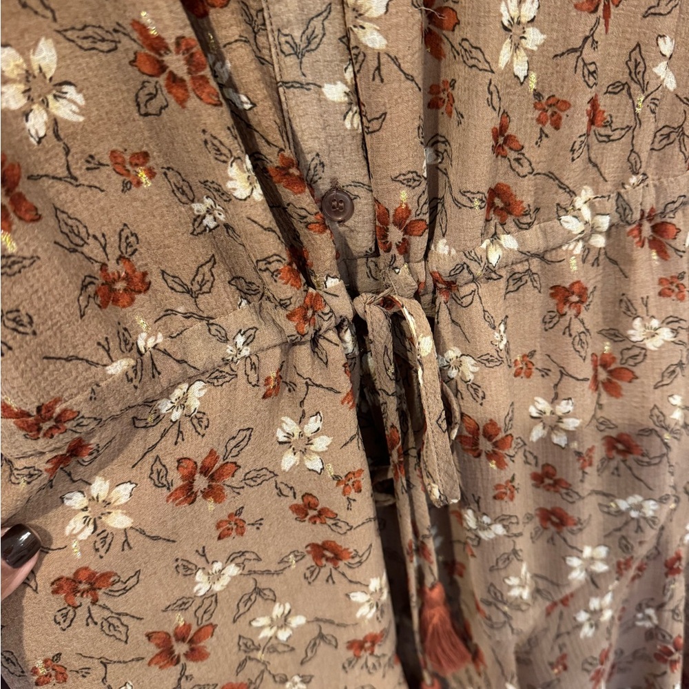 Floral Woman’s Dress with Long Sleeves Size Small - Picture 4 of 7